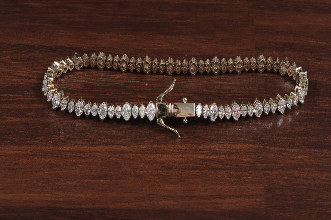 Marquise Diamond Tennis Bracelet, Marquise lab Grown diamond
