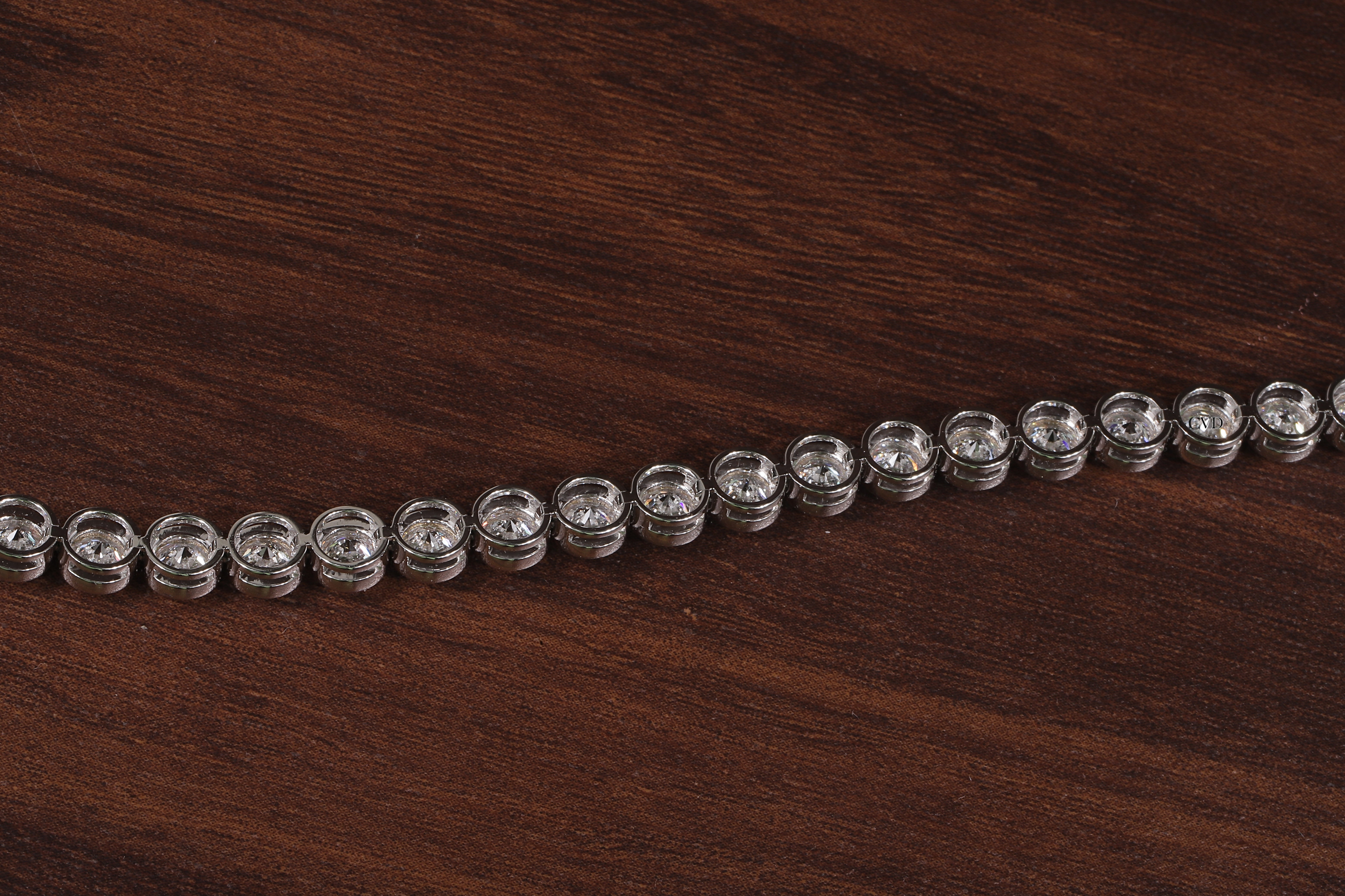 Round Cut Bezel Setting Lab Grown Diamond Bracelet