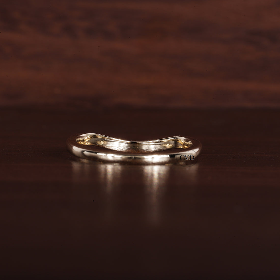 Antique Wedding curved band yellow gold ring|bridal Promise Leaf ring