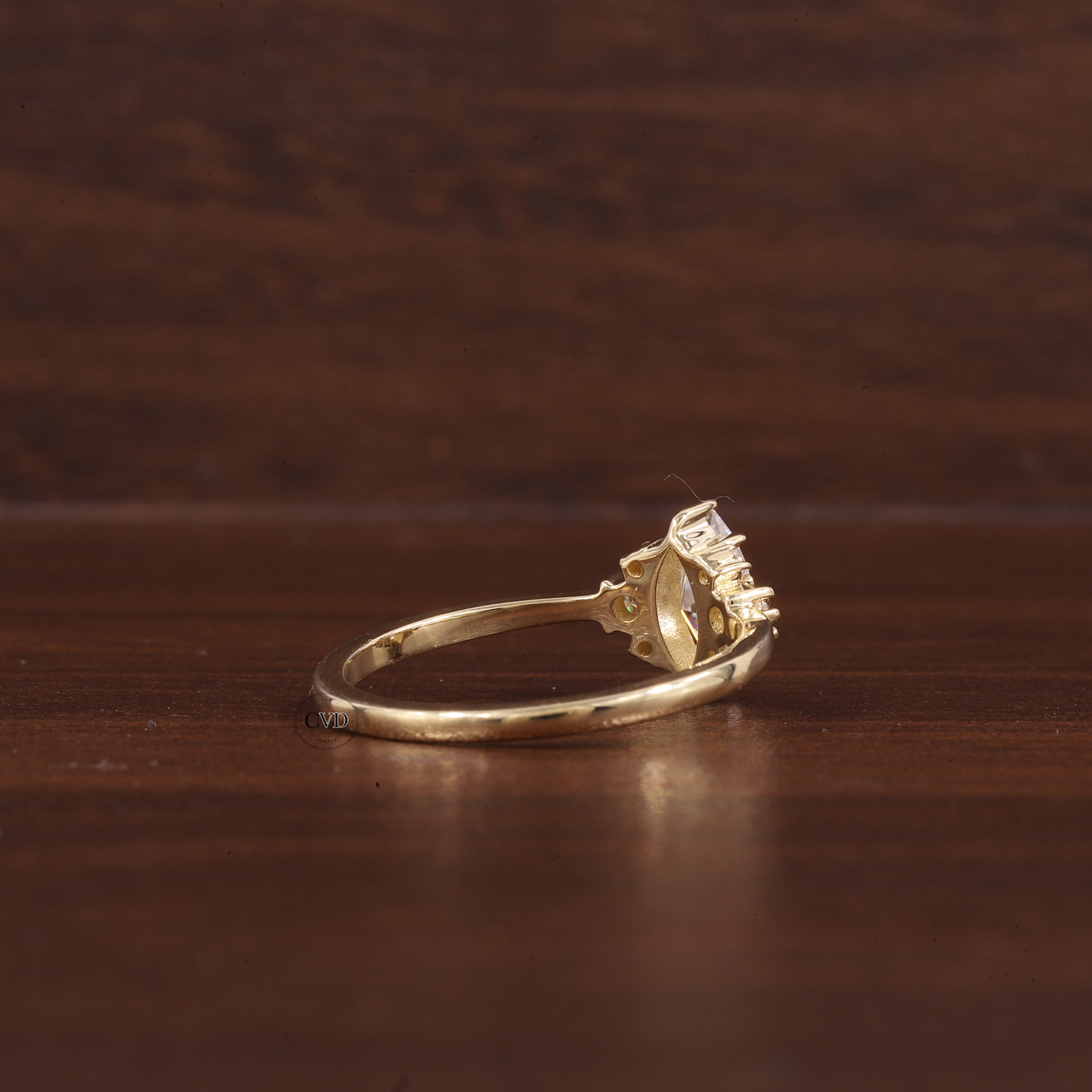 0.5CT Lab Grown Diamond Ring, Marquise Cluster Wedding