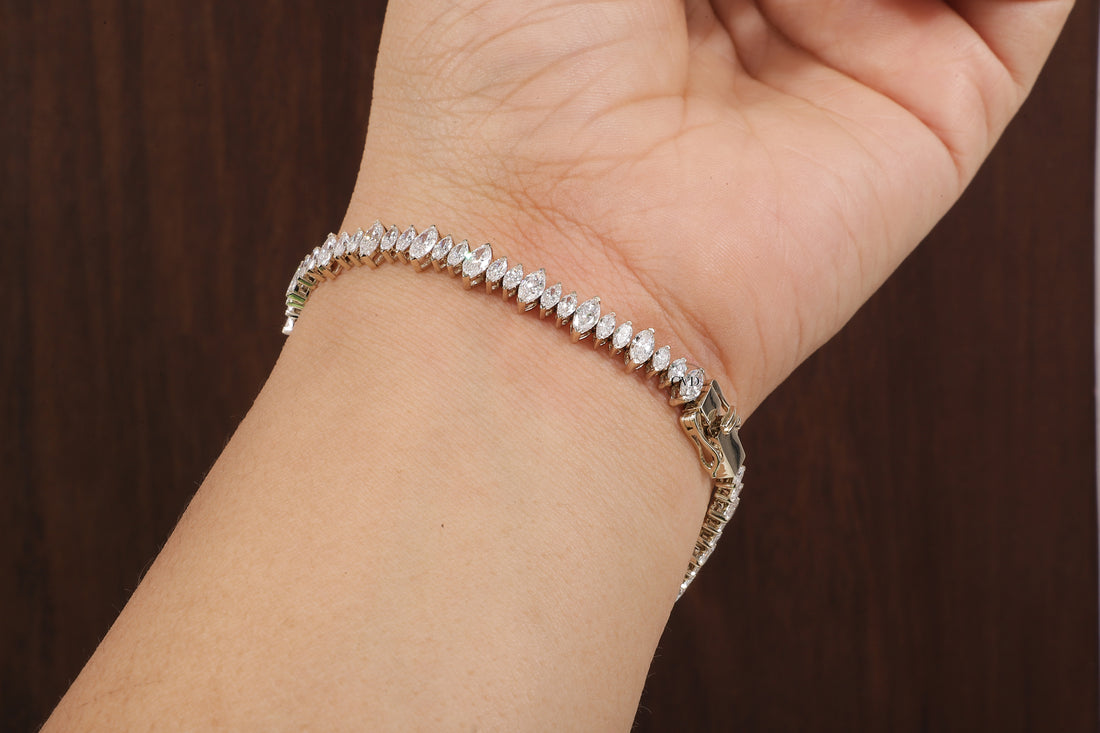 Marquise Diamond Tennis Bracelet, Marquise lab Grown diamond