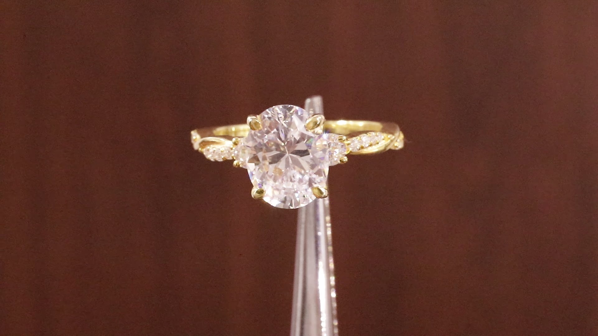 Twisted Moissanite Ring, 2.5Ct Oval Moissanite Ring, Moissanite Engagement Ring