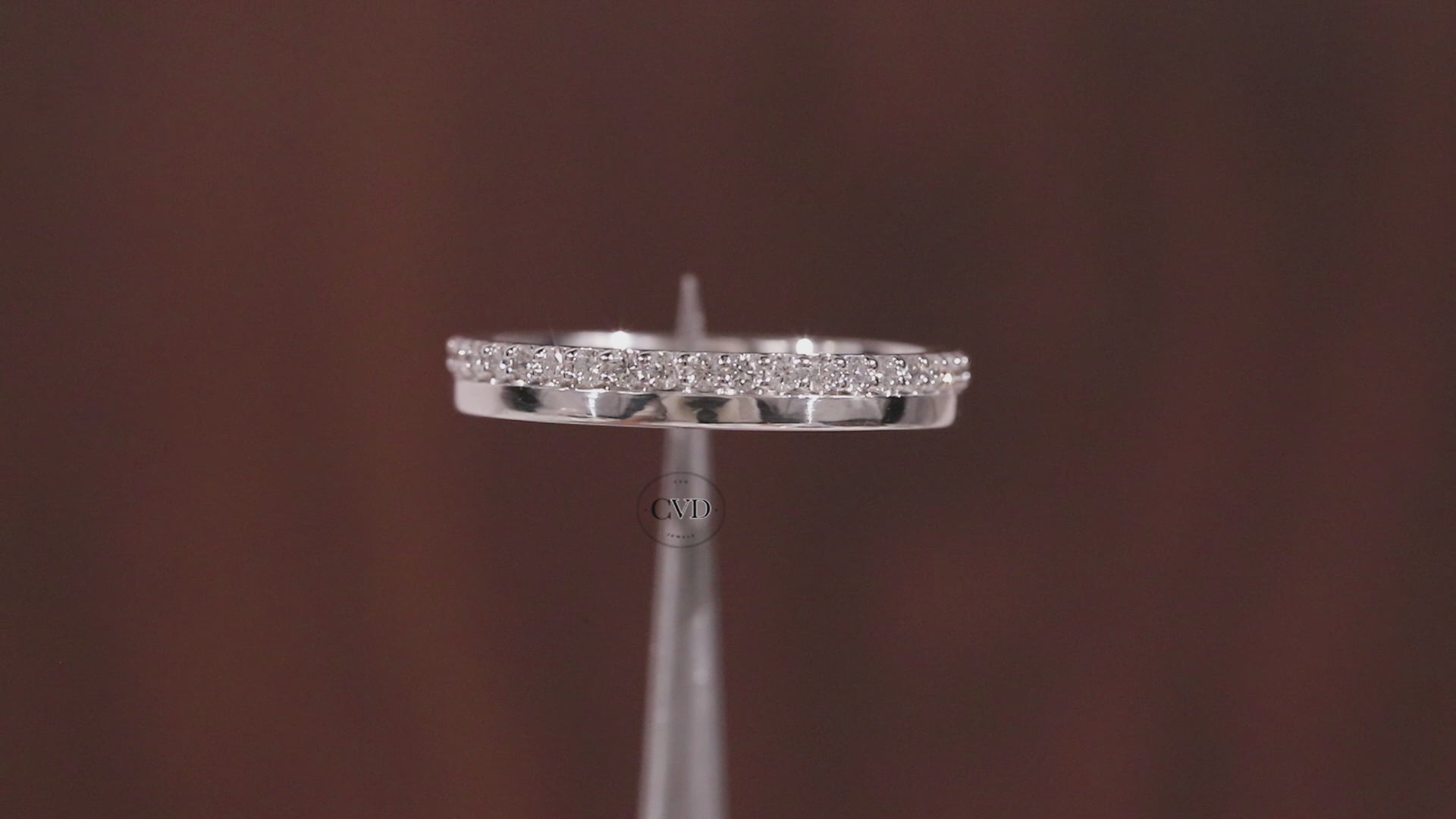 Delicate One Side Pave Diamond Wedding Band, Round Lab Grown Diamond