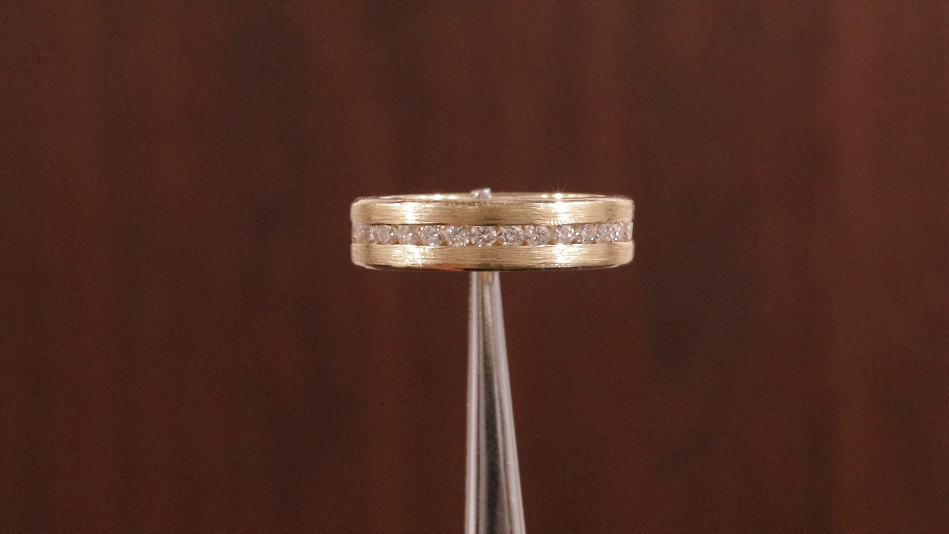 14K Yellow Gold Moissanite Men's Full Eternity Wedding Band Ring
