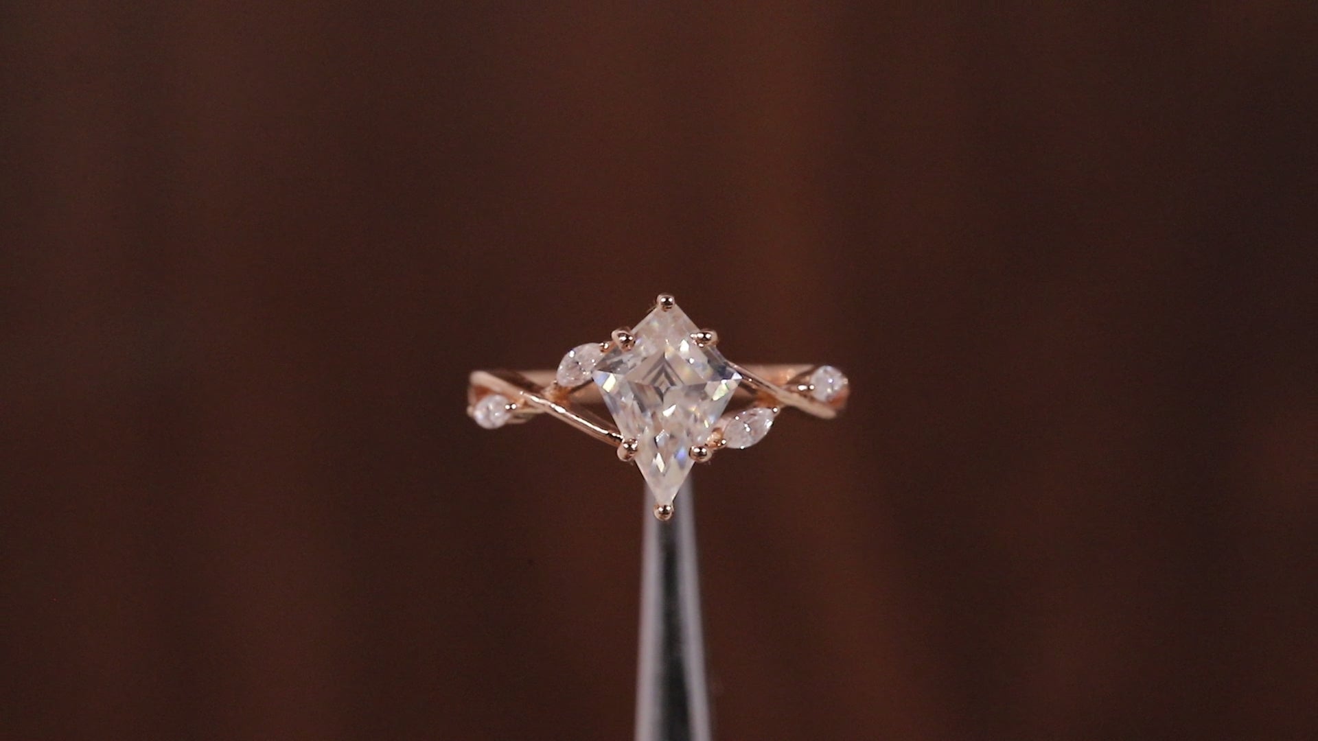 Kite Shaped Moissanite Engagement Ring