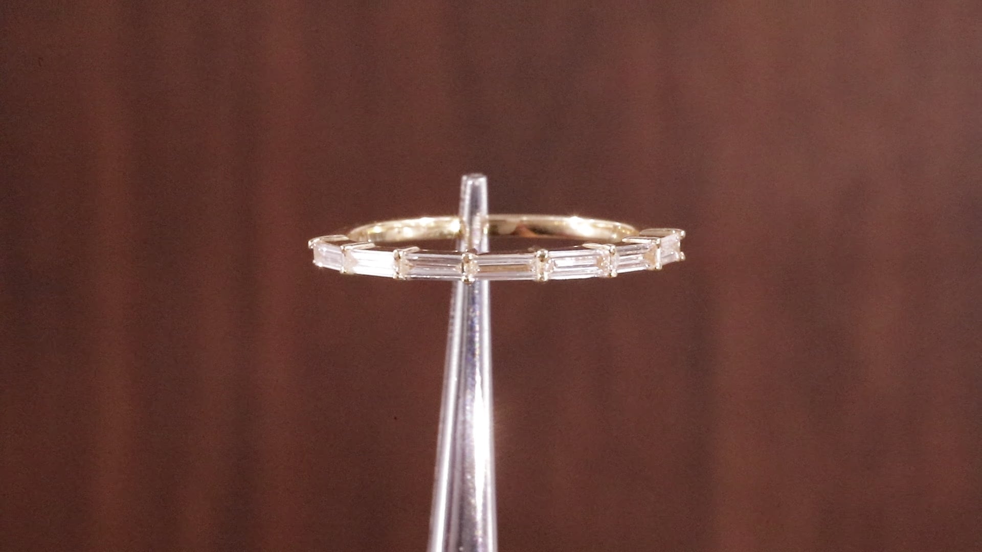 14k Gold Baguette Lab Grown Diamond Wedding Ring