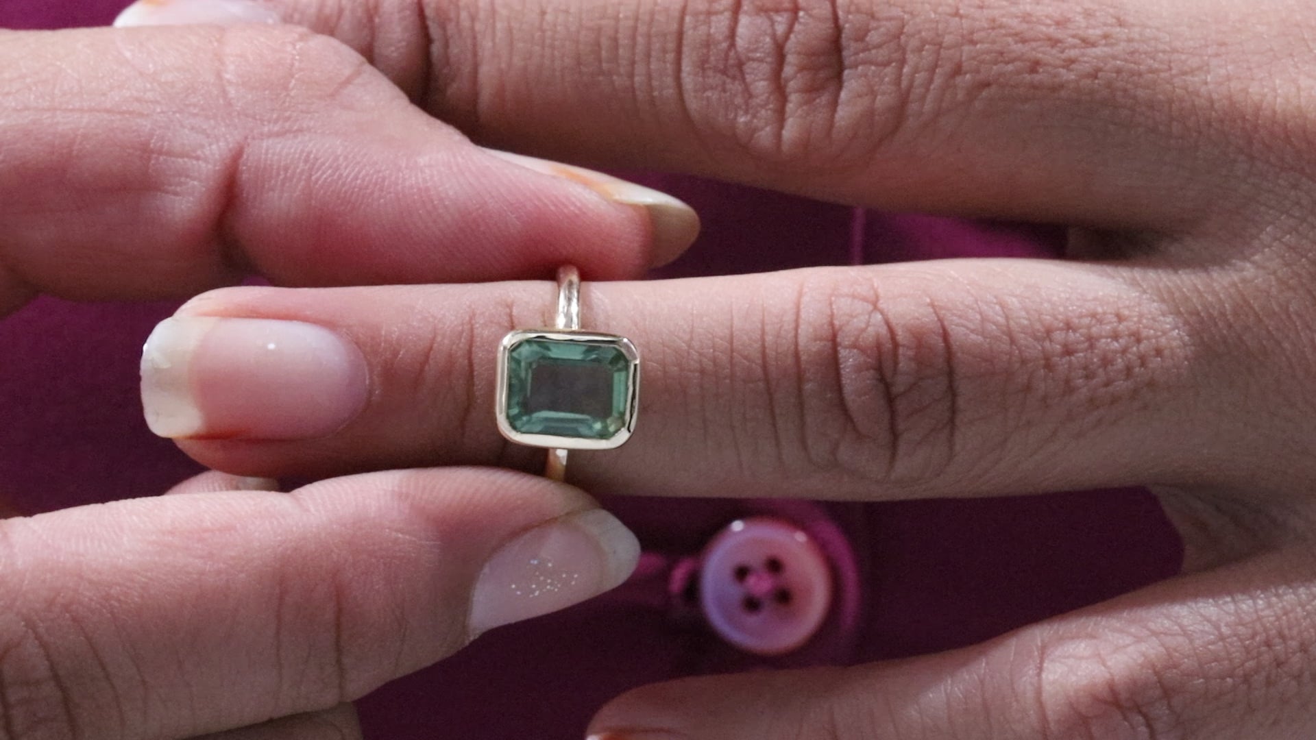 Amethyst Ring/ Genuine Green Amethyst Emerald Cut 2.5ct Engagement Ring