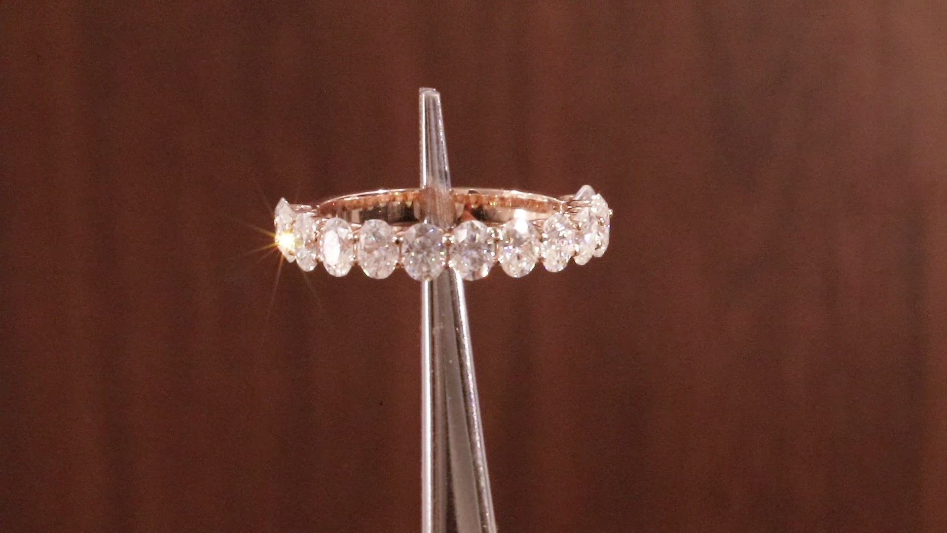 Oval Lab Grown Diamond Anniversary Band, CVD Diamond Wedding Half Eternity Band, Lab Created Diamond