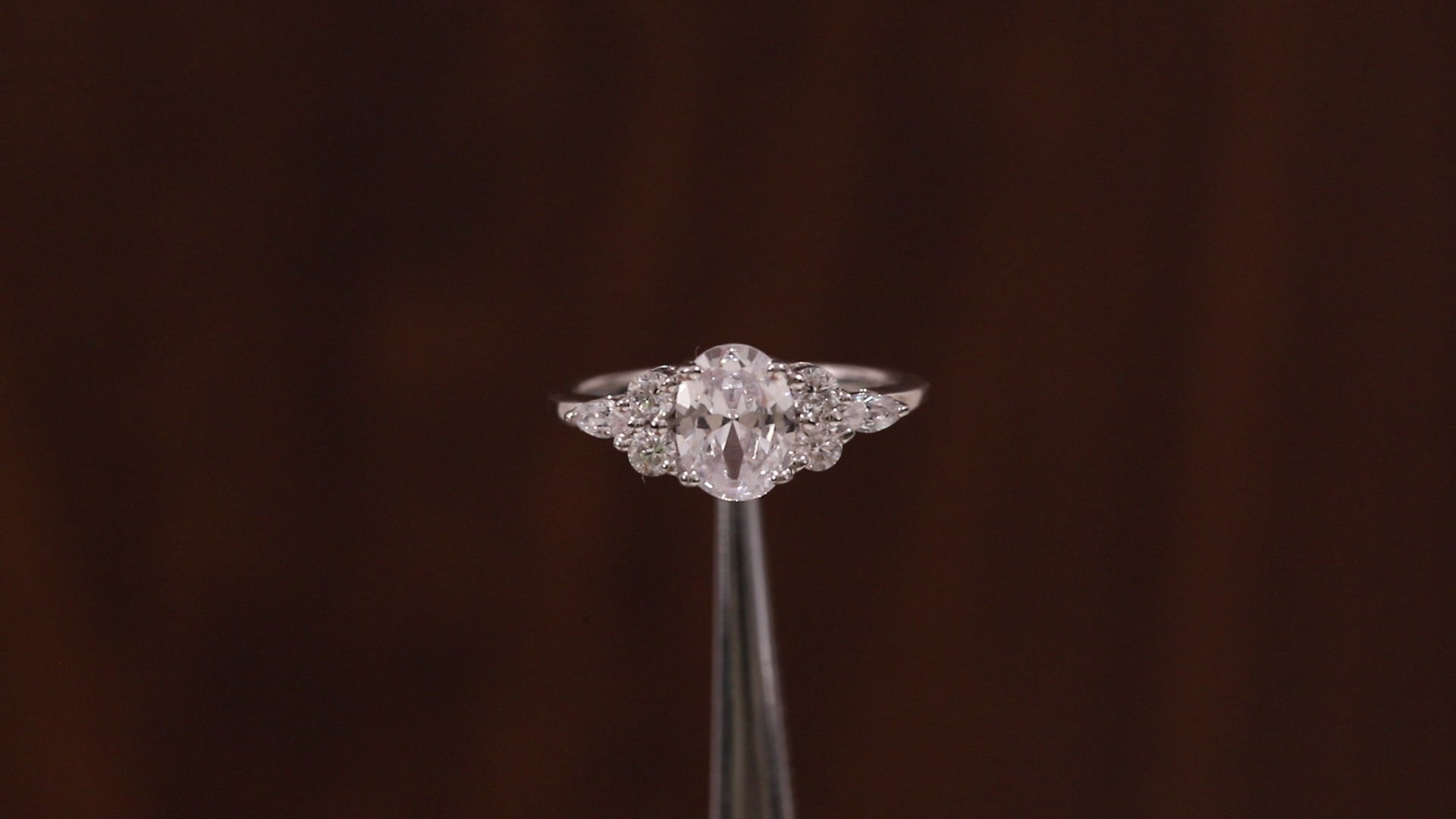 Oval Moissanite Bridal Ring, 1.25CT Moissanite Engagement Ring