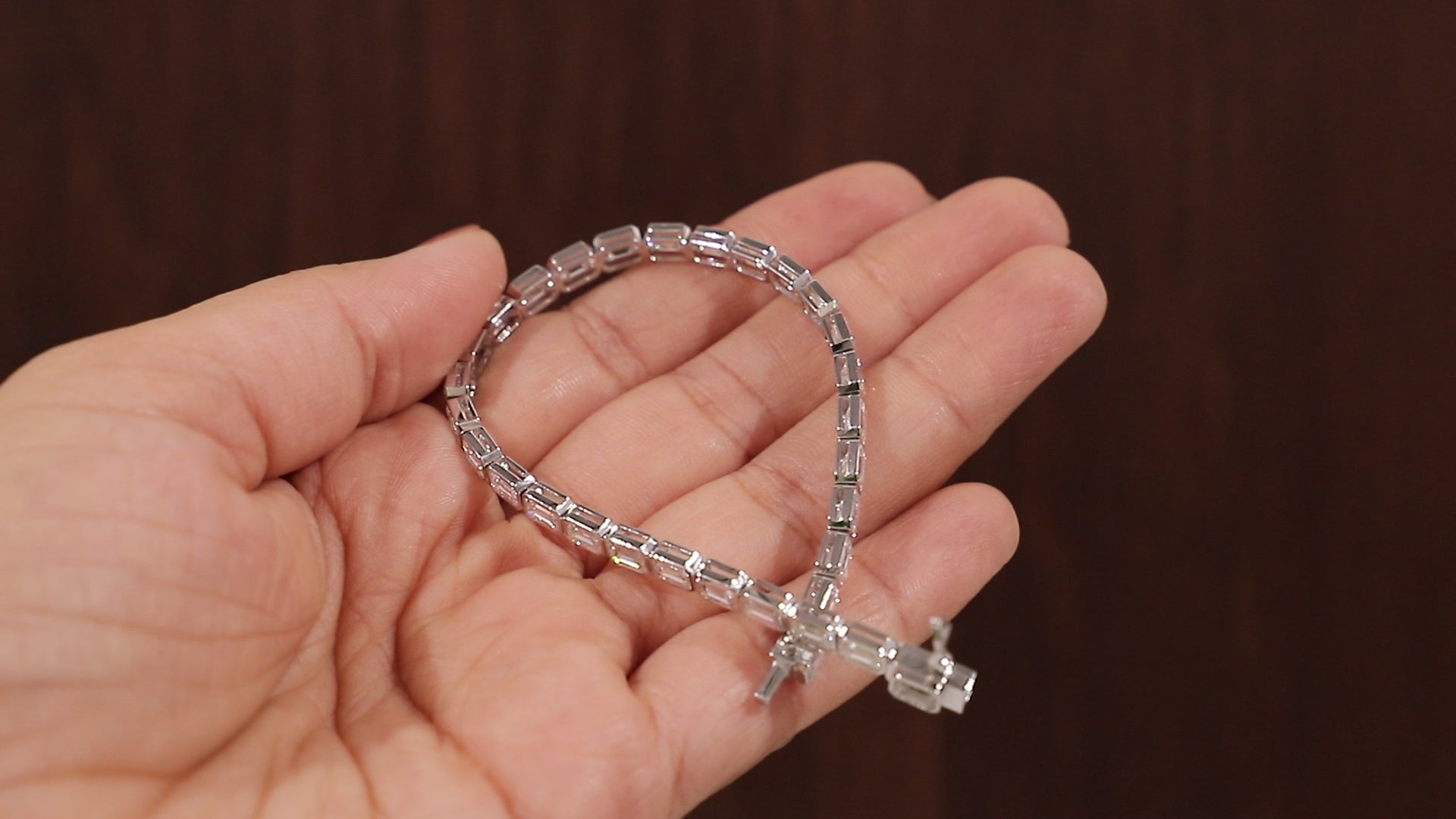 Emerald Diamond Bracelet, Emerald Lab Grown Diamond Bezel Set