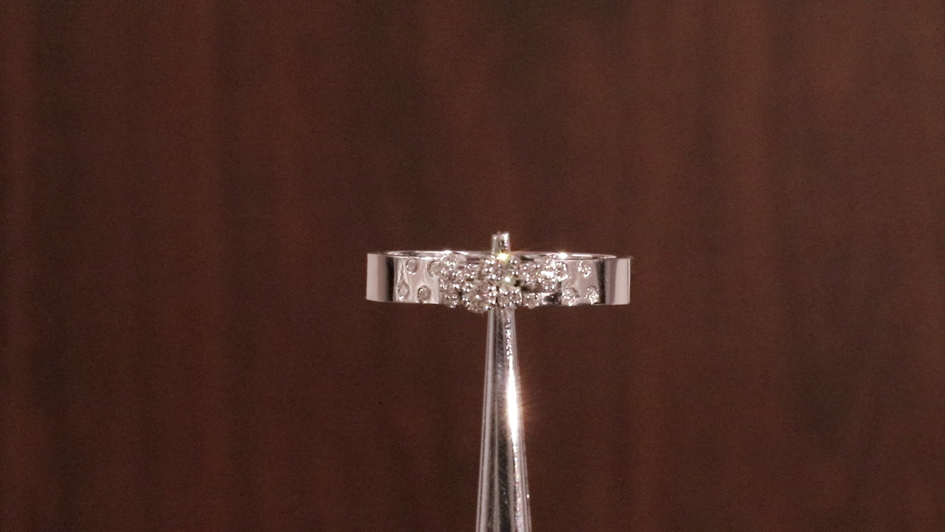 Cluster Wedding Band Ring, 14k Solid Gold Thick Moissanite Ring