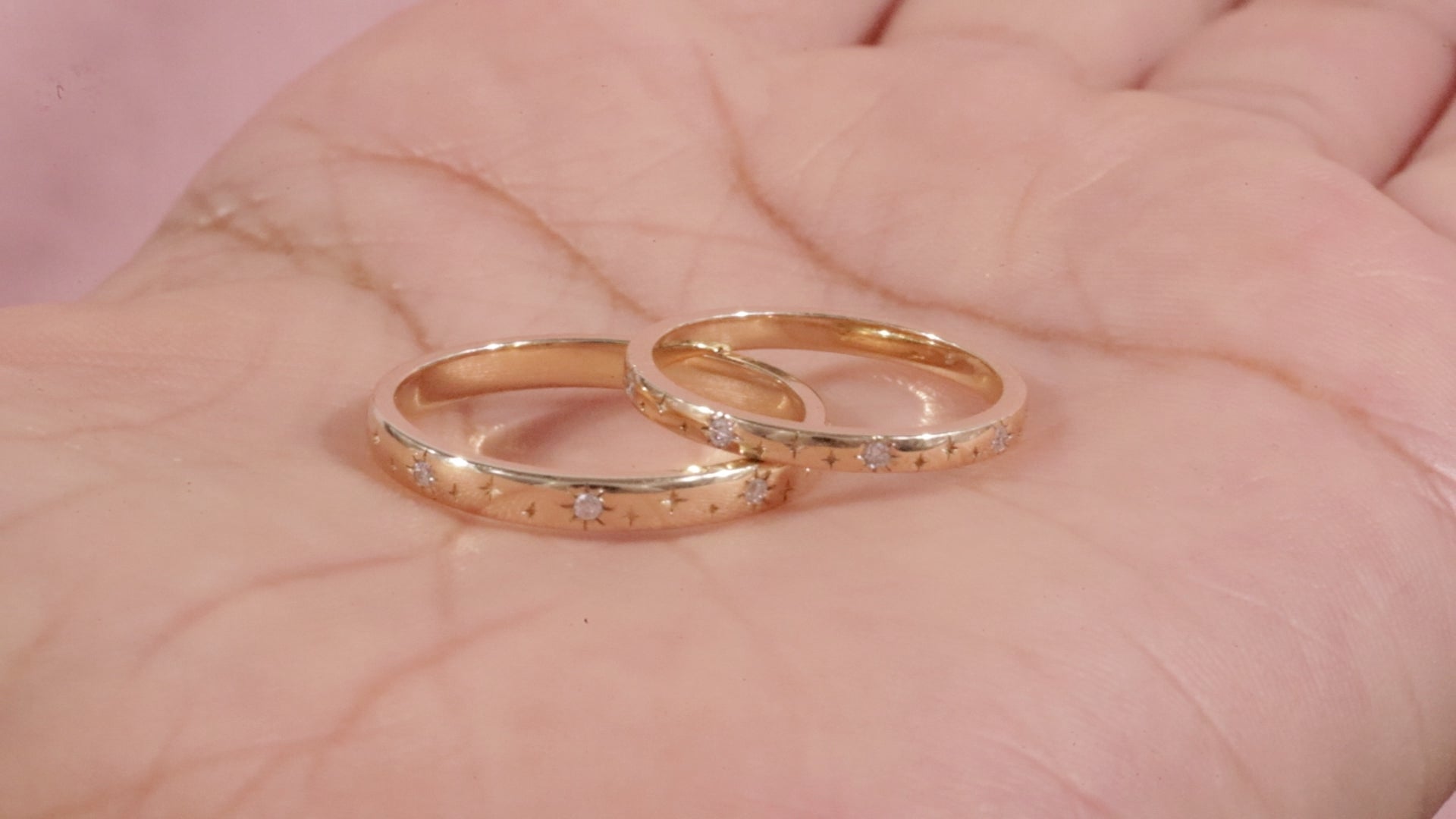 moissanite Starburst Wedding Band Ring, 14k Solid Gold Dainty Star Setting Anniversary Band