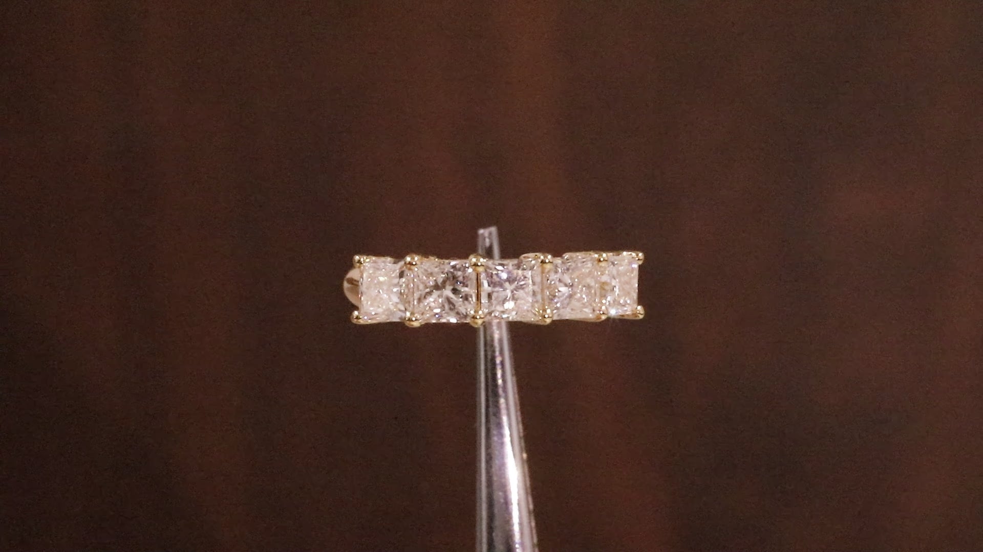5 Stone Princess Cut Anniversary Band  with 1.95 CT Princess Cut Lab grown Diamond