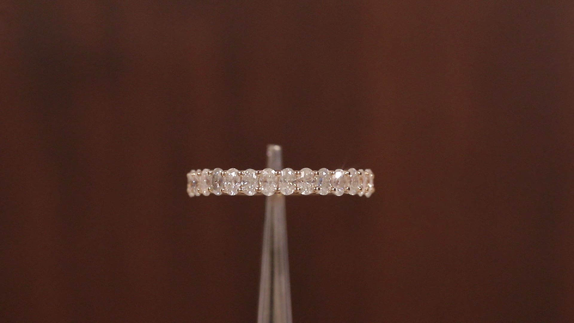 Oval Cut Moissanite Half Eternity Band