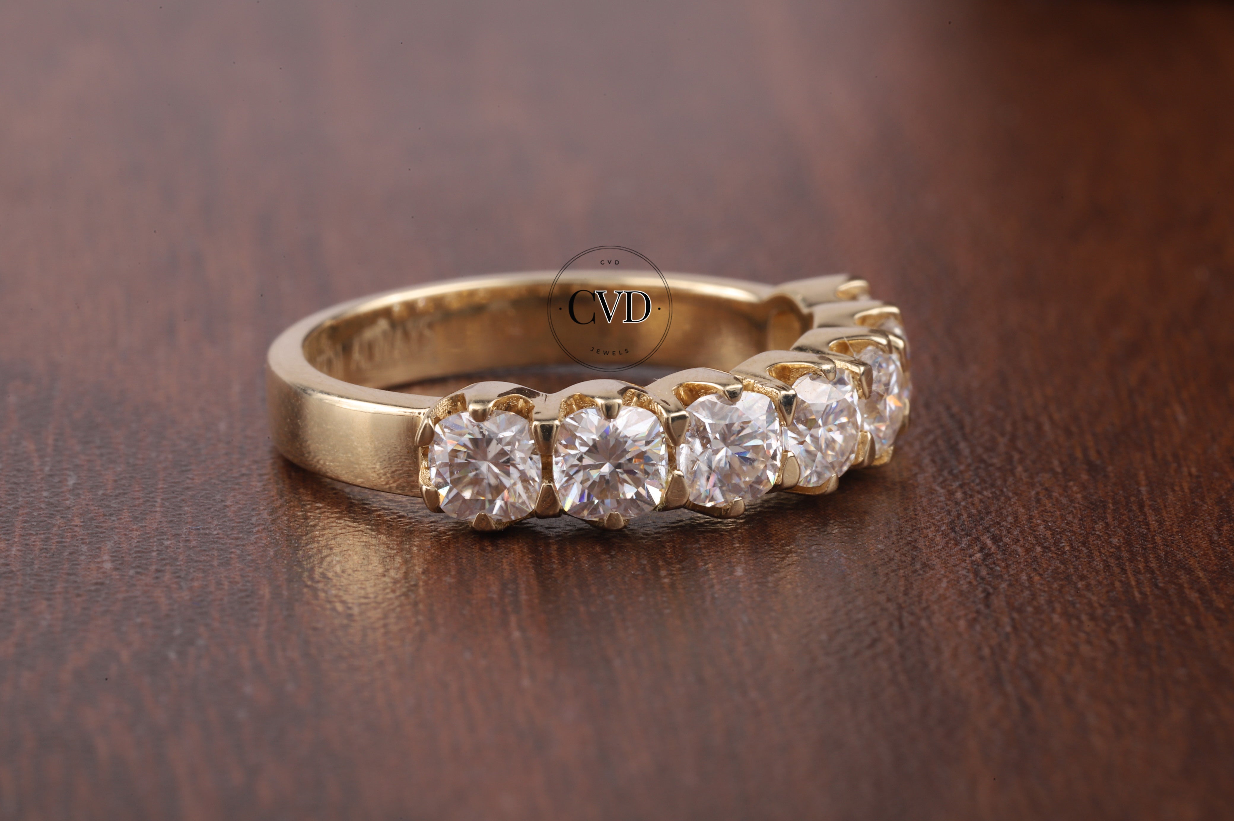 Seven Stone cushion Matching Wedding Band with Colorless Square Cushion Cut Moissanite dimond